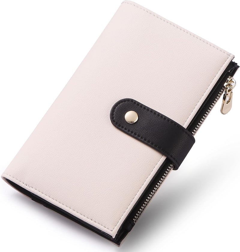 yiijay Wallet Women RFID Blocking Multi Cards Wallet Credit Card Holder for Women Large Capacity Lady Leather Trifold Travel Wallet with Pen Holder - Image 1